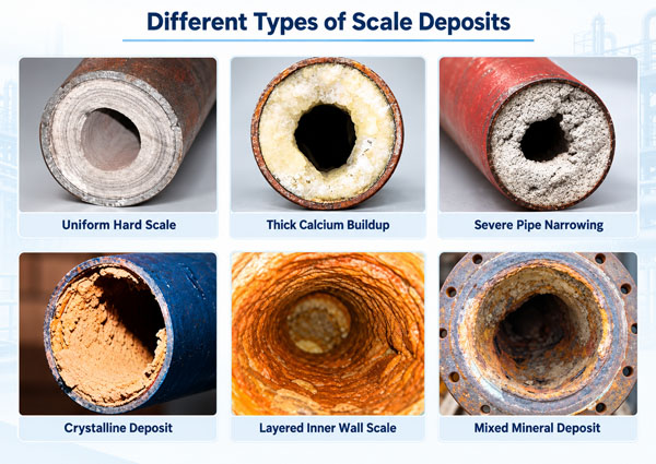 Different type of scale desposits - Aquahex pulse descale processor